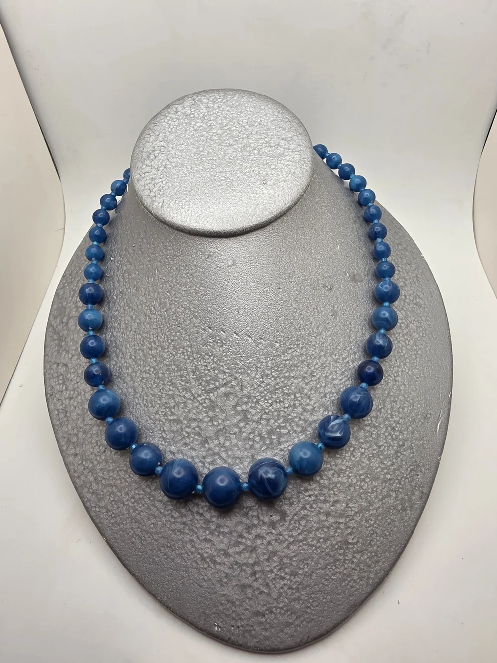 Vintage Blue Beaded Necklace